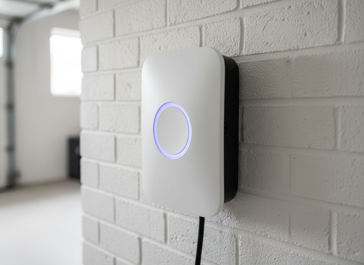 Close-up van laadpaal - detail van de apparatuur in de zomer